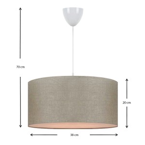 Φωτιστικό οροφής Monahan υφασμάτινο μονόφωτο χρώμα μπεζ άμμου 38x20x70εκ.