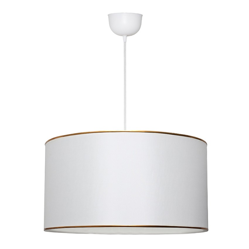 Φωτιστικό οροφής Alloy υφασμάτινο μονόφωτο χρώμα λευκό 38x20x70εκ.