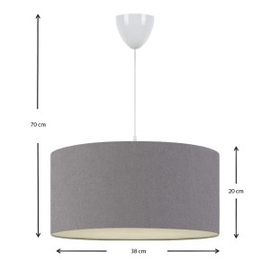 Φωτιστικό οροφής Monahan υφασμάτινο μονόφωτο χρώμα γκρι 38x20x70εκ.