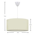 Φωτιστικό οροφής Monahan υφασμάτινο μονόφωτο χρώμα εκρού 38x20x70εκ.
