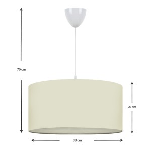 Φωτιστικό οροφής Monahan υφασμάτινο μονόφωτο χρώμα εκρού 38x20x70εκ.