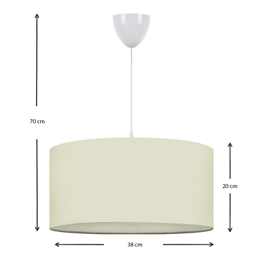 Φωτιστικό οροφής Monahan υφασμάτινο μονόφωτο χρώμα εκρού 38x20x70εκ.