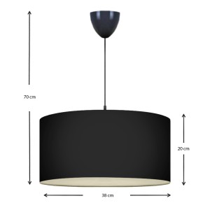Φωτιστικό οροφής Monahan υφασμάτινο μονόφωτο χρώμα μαύρο 38x21x70εκ.