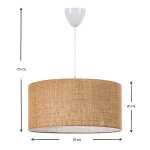Φωτιστικό οροφής Monahan E27 γιούτα μονόφωτο χρώμα μπεζ 38x21x70εκ.