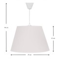 Φωτιστικό οροφής Elanor υφασμάτινο μονόφωτο χρώμα λευκό 37x21x70εκ.