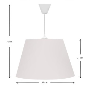 Φωτιστικό οροφής Elanor υφασμάτινο μονόφωτο χρώμα λευκό 37x21x70εκ.