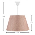 Φωτιστικό οροφής Elanor υφασμάτινο μονόφωτο χρώμα ροζ 37x21x70εκ.
