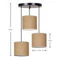 Φωτιστικό οροφής Rosie γιούτα ύφασμα τρίφωτο χρώμα φυσικό 15x15x90εκ.