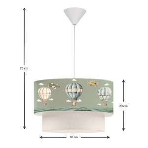 Φωτιστικό οροφής Goofy υφασμάτινο μονόφωτο με χαριτωμένα αερόστατα 30x20x70εκ.