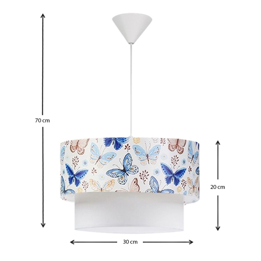 Φωτιστικό Οροφής Υφασμάτινο με Πεταλούδες για Παιδικό Δωμάτιο 30x20x70εκ.