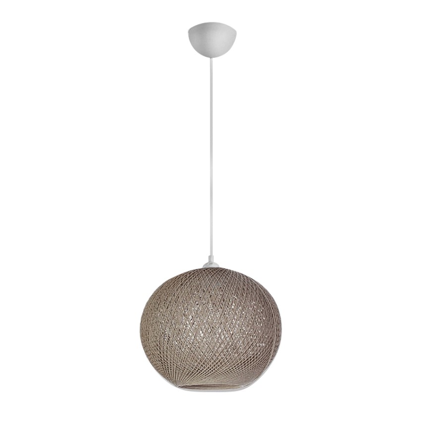 Φωτιστικό οροφής Gibson από σχοινί μονόφωτο χρώμα μόκα 30x23x70εκ.