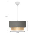 Φωτιστικό οροφής Lucifer E27 υφασμάτινο μονόφωτο χρώμα γκρι 30x15x70εκ.