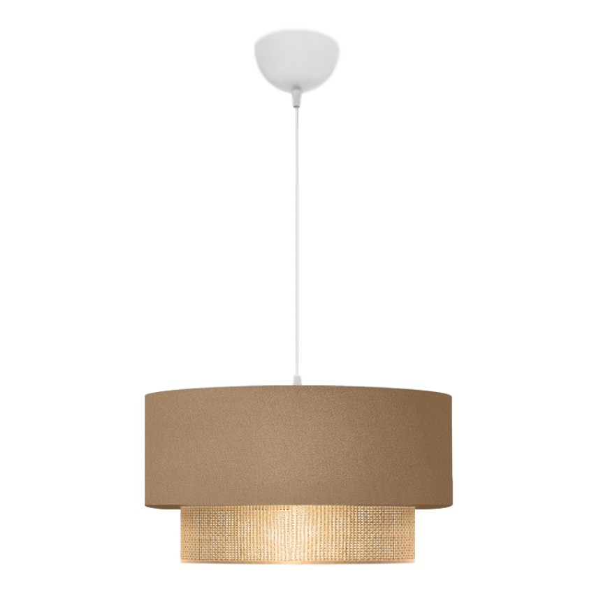 Φωτιστικό οροφής Lucifer E27 υφασμάτινο μονόφωτο χρώμα μπεζ 30x15x70εκ.