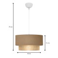 Φωτιστικό οροφής Lucifer E27 υφασμάτινο μονόφωτο χρώμα μπεζ 30x15x70εκ.