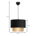 Φωτιστικό οροφής Lucifer E27 υφασμάτινο μονόφωτο χρώμα μαύρο 30x20x70εκ.