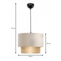 Φωτιστικό οροφής Lucifer E27 υφασμάτινο μονόφωτο χρώμα κρεμ 30x20x70εκ.