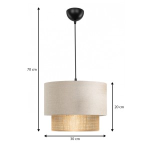 Φωτιστικό οροφής Lucifer E27 υφασμάτινο μονόφωτο χρώμα κρεμ 30x20x70εκ.