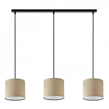 Φωτιστικό οροφής Morris E27 υφασμάτινο τρίφωτο χρώμα καφέ 55x15x70εκ.