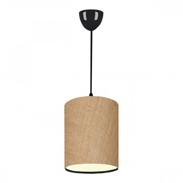 Φωτιστικό οροφής Layla Ε27 υφασμάτινο μονόφωτο χρώμα μπεζ 19x25x70εκ.