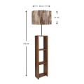 Φωτιστικό δαπέδου Launo υφασμάτινο Pvc/MDF χρώμα καφέ/καρυδί 38x38x150εκ.