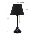 Φωτιστικό επιτραπέζιο Vienna E27 υφασμάτινο - μεταλλικό χρώμα μαύρο Φ22x45εκ.