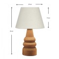 Φωτιστικό επιτραπέζιο Lary E27 υφασμάτινο - ξύλινο χρώμα κρεμ - καφέ Φ24x36εκ.