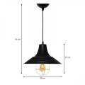 Φωτιστικό οροφής Retro E27 μεταλλικό μονόφωτο χρώμα μαύρο Φ30x70εκ. Φωτιστικό οροφής Retro E27 μεταλλικό μονόφωτο χρώμα μαύρο Φ30x70εκ.