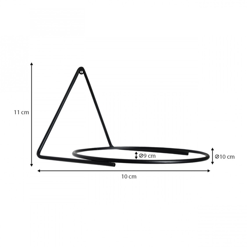 Βάση - ζαρντινιέρα επιτοίχια σετ 2 τμχ μεταλλική για φυτά εσωτερικού και εξωτερικού χώρου χρώμα μαύρο 16x15x10εκ.