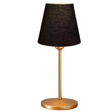 Φωτιστικό επιτραπέζιο Santo E27 ύφασμα Pvc χρώμα μαύρο - χρυσό Ø13x37εκ.