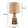 Φωτιστικό επιτραπέζιο Tino E27 pe rattan - ξύλο χρώμα φυσικό Ø15x32εκ.