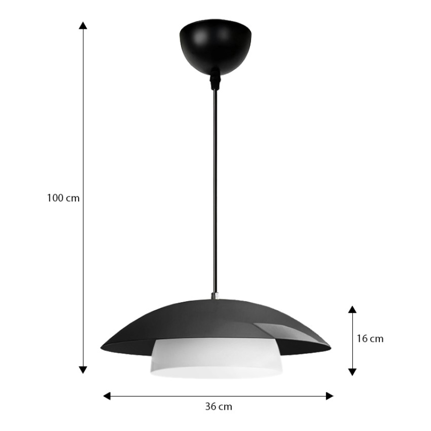 Φωτιστικό οροφής Eliora E27 μεταλλικό μονόφωτο χρώμα μαύρο Ø36x100εκ.