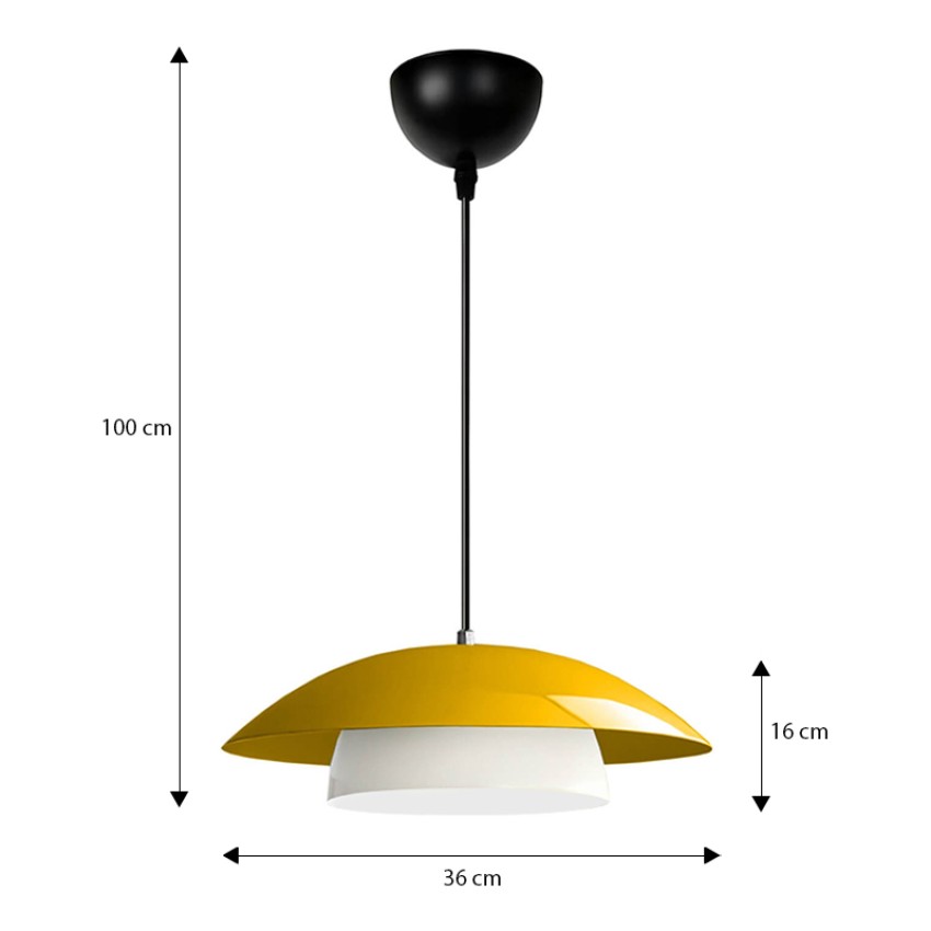 Φωτιστικό οροφής Eliora E27 μεταλλικό μονόφωτο χρώμα κίτρινο Ø36x100εκ.