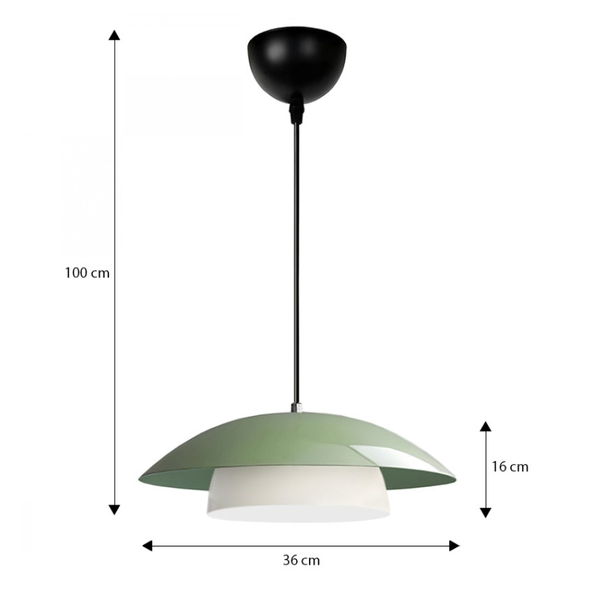 Φωτιστικό οροφής Eliora E27 μεταλλικό μονόφωτο χρώμα μέντα Ø36x100εκ.