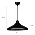 Φωτιστικό οροφής Lela E27 μεταλλικό μονόφωτο χρώμα μαύρο Ø31x100εκ.