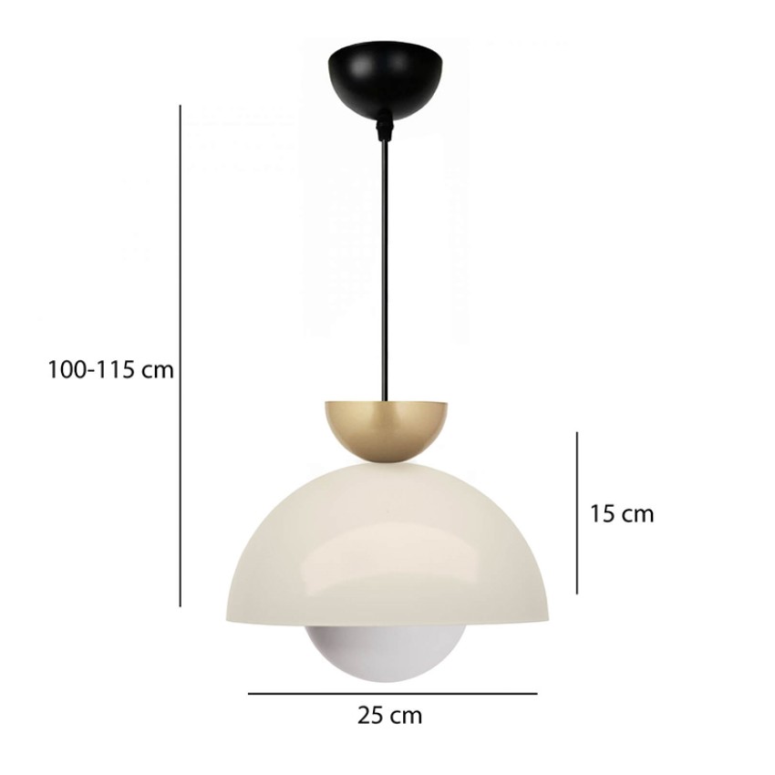 Φωτιστικό οροφής Marilia E27 μεταλλικό μονόφωτο χρώμα λευκό Ø25x115εκ.