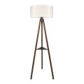 Φωτιστικό δαπέδου Thomas E27 Mdf/ύφασμα Pvc χρώμα καρυδί - κρεμ 38x38x135εκ.