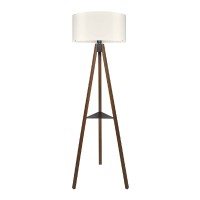 Φωτιστικό δαπέδου Thomas E27 Mdf/ύφασμα Pvc χρώμα καρυδί - κρεμ 38x38x135εκ.