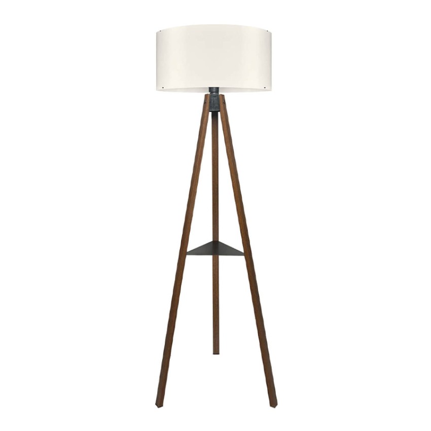 Φωτιστικό δαπέδου Thomas E27 Mdf/ύφασμα Pvc χρώμα καρυδί - κρεμ 38x38x135εκ.