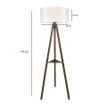 Φωτιστικό δαπέδου Thomas E27 Mdf/ύφασμα Pvc χρώμα καρυδί - κρεμ 38x38x135εκ.