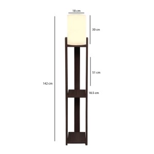 Φωτιστικό δαπέδου Verma I E27 Mdf/ύφασμα Pvc χρώμα wenge - κρεμ 18,5x18,5x142εκ.