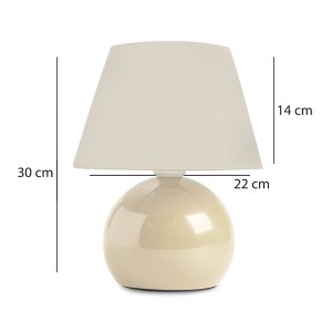 Φωτιστικό επιτραπέζιο Alaska E27 μεταλλικό - ύφασμα Pvc χρώμα κρεμ Ø22x30εκ.