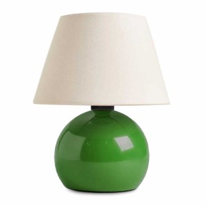 Φωτιστικό επιτραπέζιο Alaska E27 μεταλλικό - ύφασμα Pvc χρώμα πράσινο - κρεμ Ø22x30εκ.