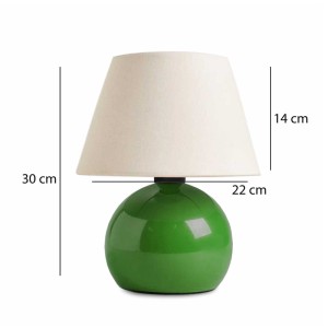 Φωτιστικό επιτραπέζιο Alaska E27 μεταλλικό - ύφασμα Pvc χρώμα πράσινο - κρεμ Ø22x30εκ.