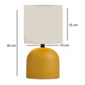 Φωτιστικό επιτραπέζιο Nehora E27 μεταλλικό - ύφασμα Pvc χρώμα κίτρινο - κρεμ Ø15x30εκ.