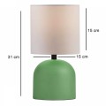 Φωτιστικό επιτραπέζιο Nehora E27 μεταλλικό - ύφασμα Pvc χρώμα πράσινο - κρεμ Ø15x30εκ.