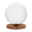 Φωτιστικό επιτραπέζιο Onda E27 ξύλινο -  γυάλινο χρώμα φυσικό - λευκό Ø15x22εκ.