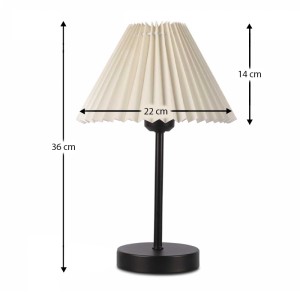 Φωτιστικό επιτραπέζιο Floi E27 μεταλλικό - ύφασμα Pvc χρώμα  κρεμ Ø22x36εκ.