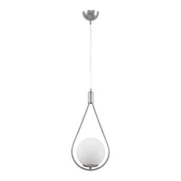 Φωτιστικό οροφής Shemesh E27  μεταλλικό μονόφωτο χρώμα ασημί 20x20x85εκ.