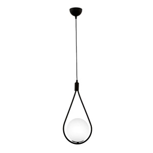 Φωτιστικό οροφής Shemesh E27 μεταλλικό μονόφωτο χρώμα μαύρο 20x20x85εκ.