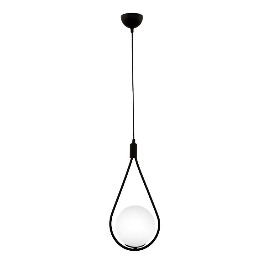 Φωτιστικό οροφής Shemesh E27 μεταλλικό μονόφωτο χρώμα μαύρο 20x20x85εκ.